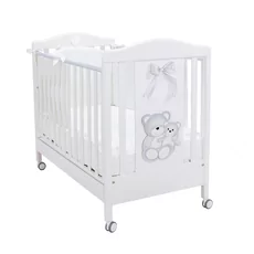 Baby Bed, BabyDreams, Cielo, Drawer, Solid Wood, Italian Design, 133x71x106 cm, White-Grey