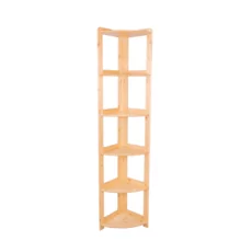 Shelf Elisse, Transilvan, 6 Levels, Outside Corner Shelf, Solid Wood, 37x37x203 cm, Lacquered
