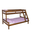 Bunk Bed Sandra, Transilvan, Solid Wood, 3 People, 80/120x200 cm, White