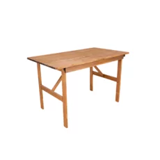 Garden Table Emy, Transilvan, Solid Wood, 120x70 cm, Brown
