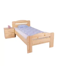 Single Bed Dumbo, Transilvan, Solid Wood, Model 3/2, 90x200 cm, Lacquered