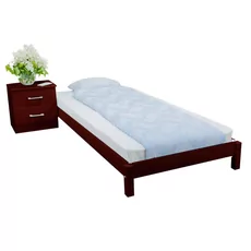 Single Bed Leo, Transilvan, Solid Wood, 90x200 cm, Cherry